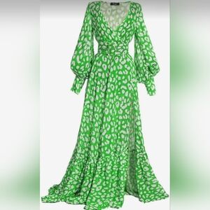 Hanifa Alia - Green and White Maxi Dress 1XL
